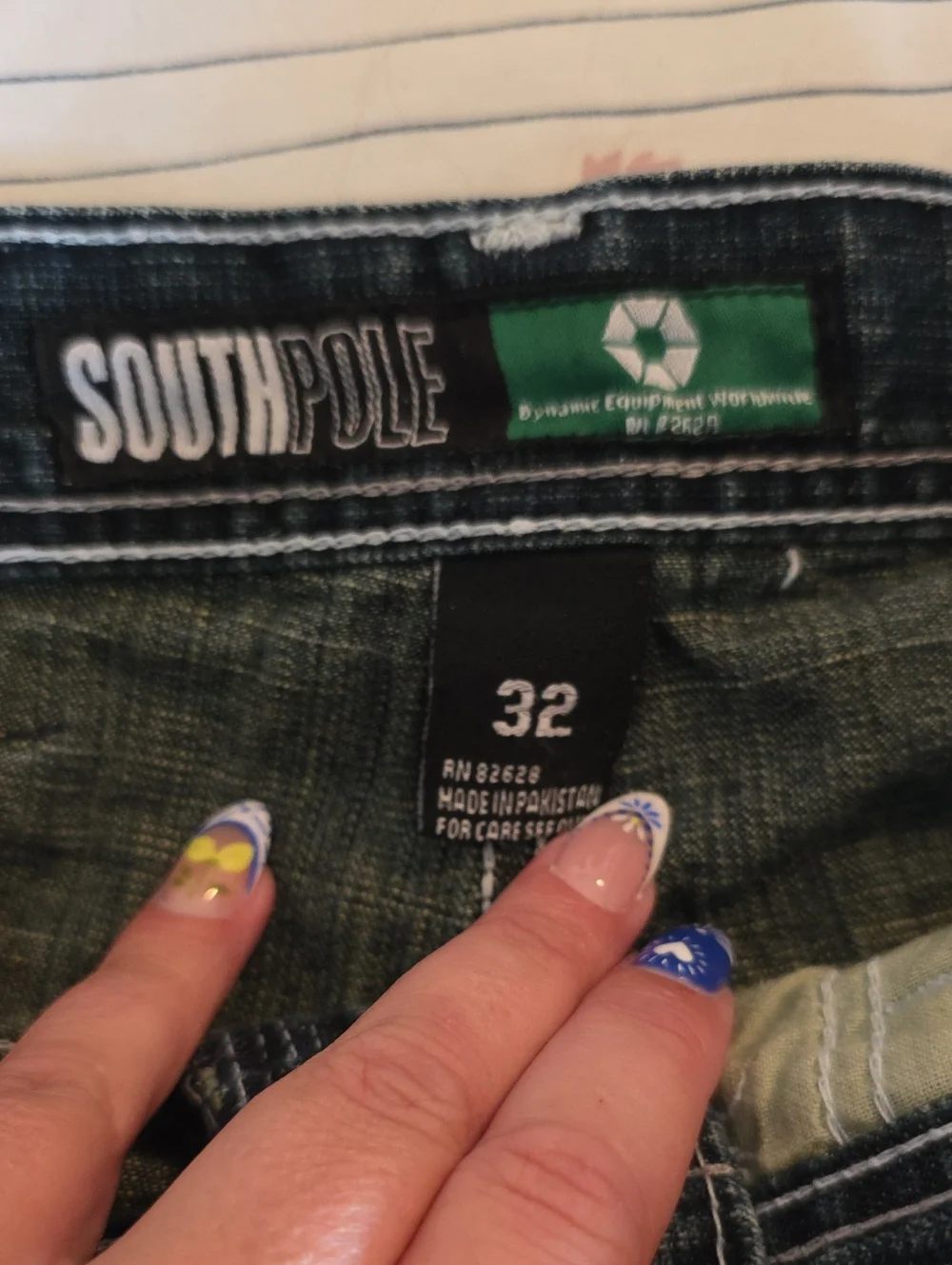 South Pole Mens Denim-Look Blue Shorts